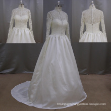 Stain Ivory Bridal Gown Lace Wedding Dress